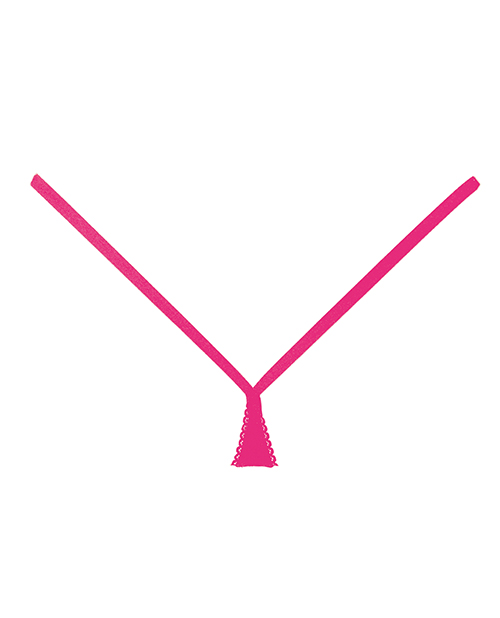 Allure Adore Between The Cheats Wetlook Panty Hot Pink O/S