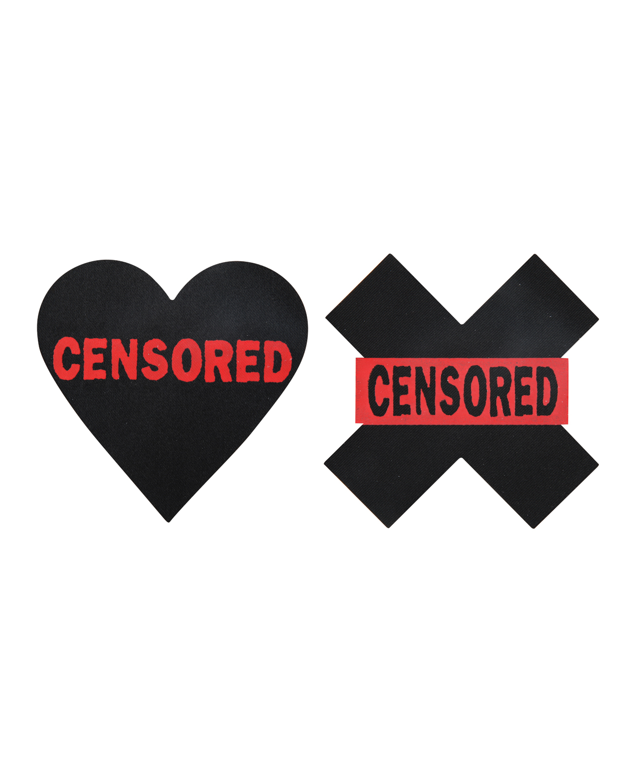 Peekaboos Censored Hearts & X - Pack Of 2 Pasties