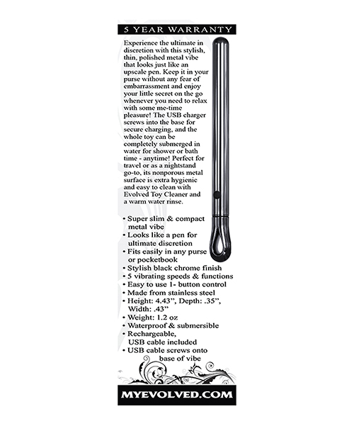 Evolved Pen Pal Pendant Vibrator - Black