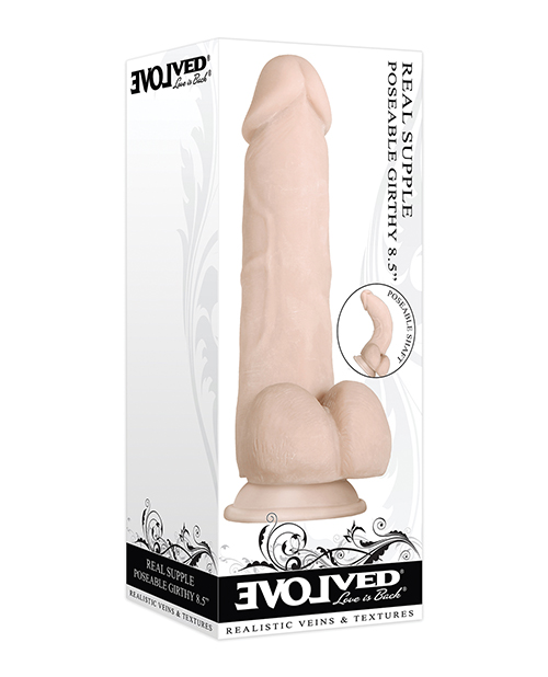 Evolved Real Supple Poseable Girthy Suction Cup Dildo - Light