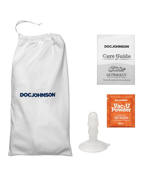 Doc Johnson Signature Cocks Ultraskyn 8.5" Realistc Dildo With Removable Vac - U - Lock Suction Cup - Chad White