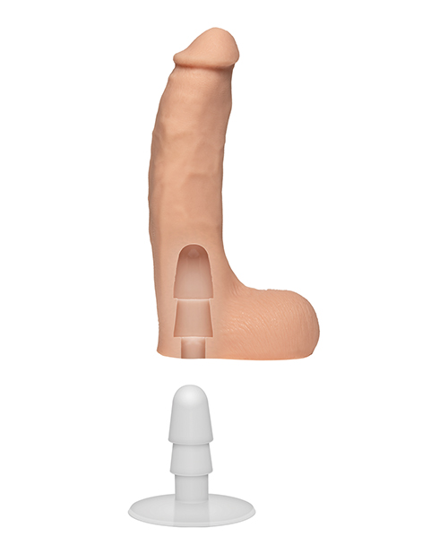 Doc Johnson Signature Cocks Ultraskyn 8.5" Realistc Dildo With Removable Vac - U - Lock Suction Cup - Chad White