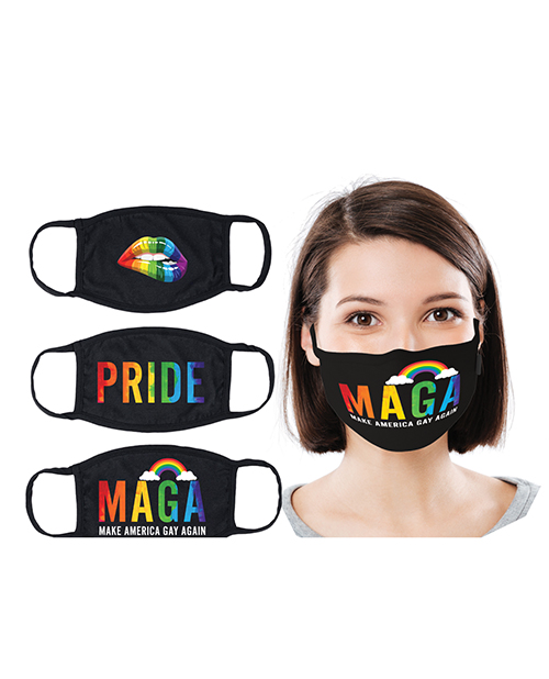 Hott Products Hott Products Maskerade Masks - Pride/Gay Again/ Rainbow Kiss Pack Of 3