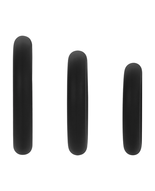 Forto F - 61 Liquid 3 Piece Cock Ring Set - Black