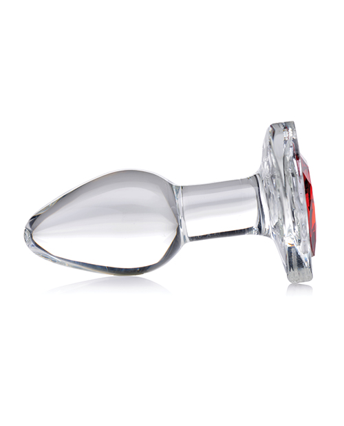 XR Booty Sparks Red Heart Gem Glass Anal Butt Plug - Small