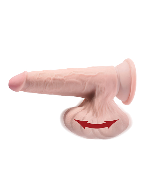 Pipedream King Cock Plus 6" Triple Density Suction Cup Dildo With Swinging Balls - Ivory