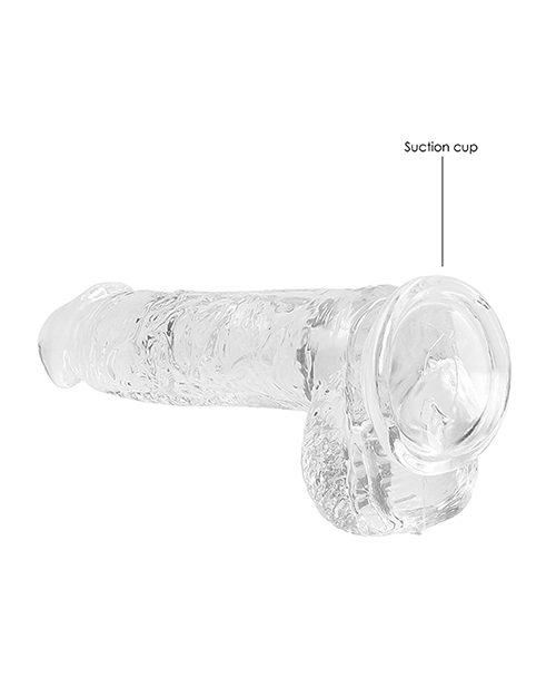 Shots Realrock Crystal Clear 6" Realistic Dildo With Balls - Transparent Clear