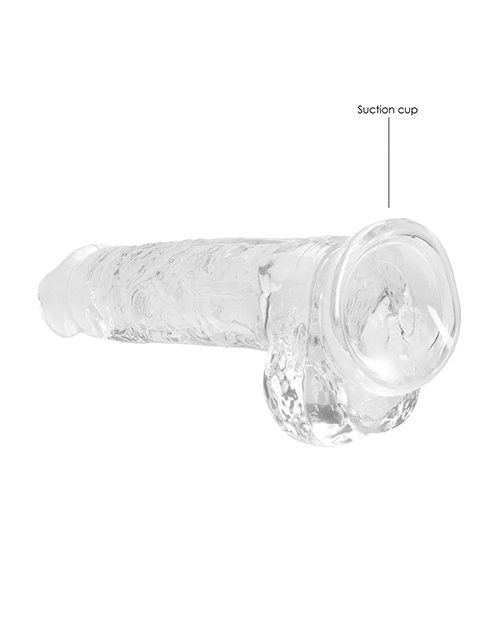 Shots Realrock Crystal Clear 8" Realistic Dildo With Balls - Transparent Clear