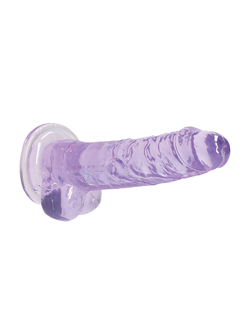 Shots Realrock Crystal Clear 7" Realistic Dildo With Balls - Purple