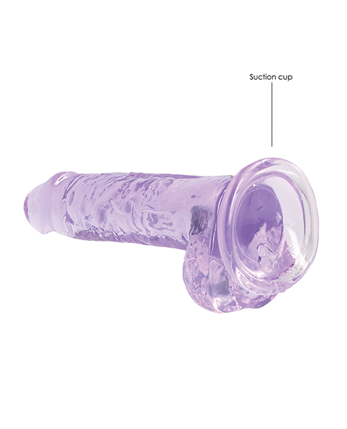 Shots Realrock Crystal Clear 7" Realistic Dildo With Balls - Purple