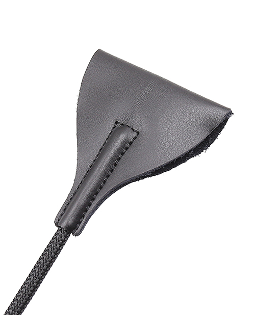 Plesur Fetish 21" Wide Tip Leather Crop - Black