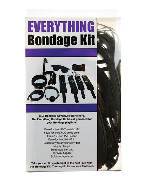 Plesur Fetish Everything Bondage 12 Piece Kit - Black
