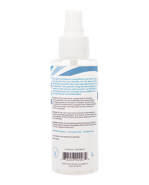 Before & After Spray Sex Toy Cleaner - 4.4 Oz