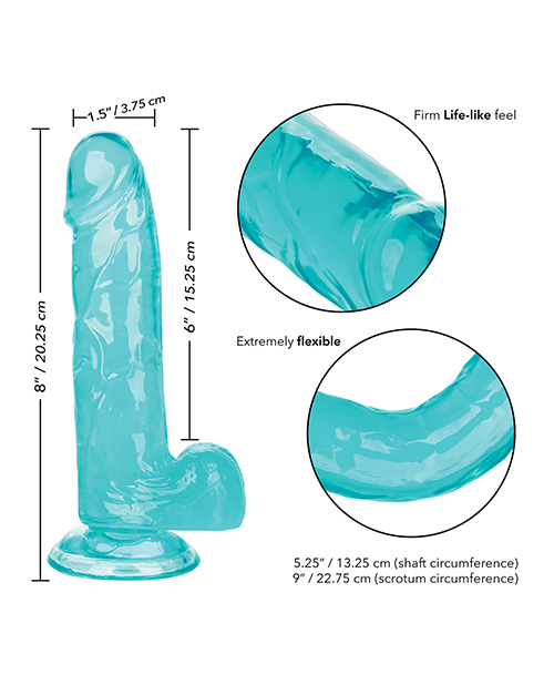 CalExotics Size Queen 6" Suction Cup Dildo - Blue