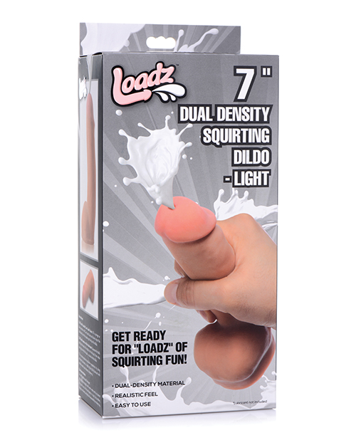 XR Loadz 7" Dual Density Squirting Realistic Dildo - Light