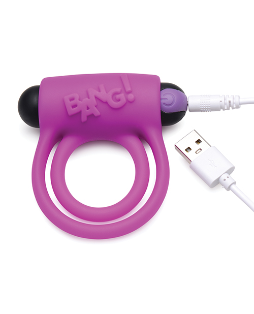 XR Bang! Vibrating Cock Ring & Bullet With Remote Control - Purple
