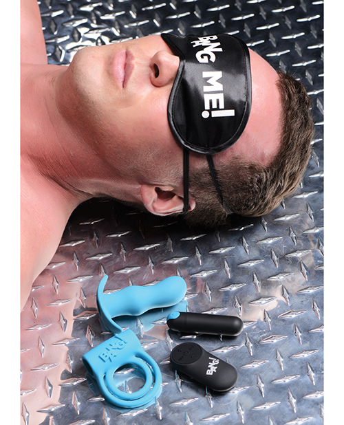 XR Bang! Duo Blast Remote Control Cock Ring & Butt Plug Vibrator Kit - Blue