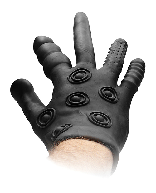 Shots FistIt Silicone Stimulation Fisting Glove Vibrator - Black