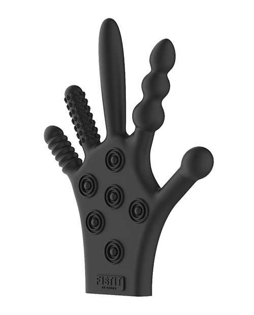 Shots FistIt Silicone Stimulation Fisting Glove Vibrator - Black