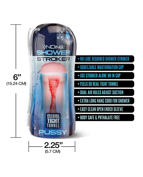 Global Novelties Shower Pussy Masturbator Stroker - Ivory