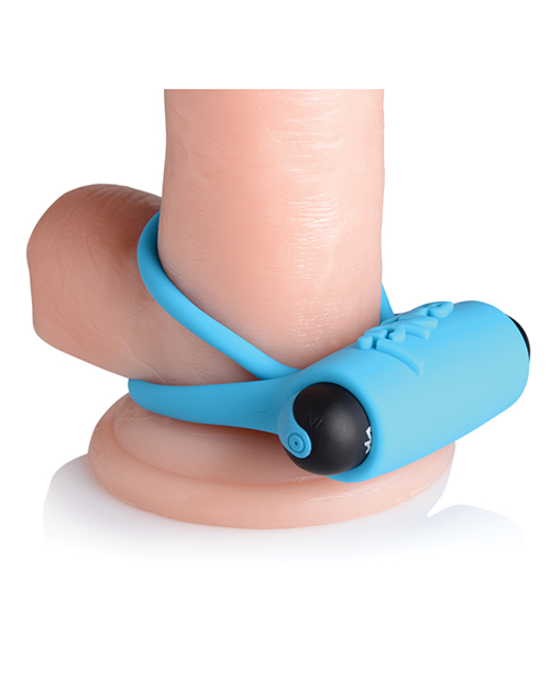 XR Bang! Vibrating Cock Ring & Bullet With Remote Control - Blue