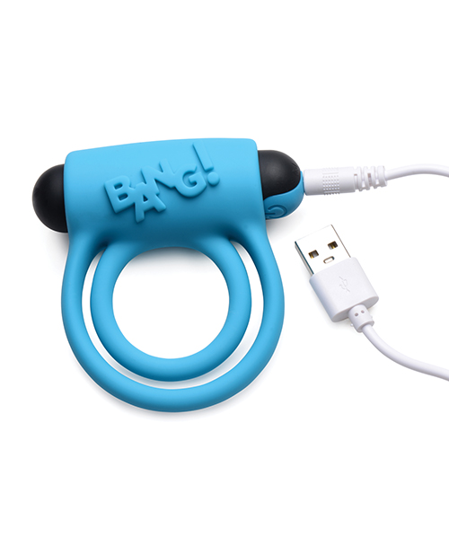 XR Bang! Vibrating Cock Ring & Bullet With Remote Control - Blue