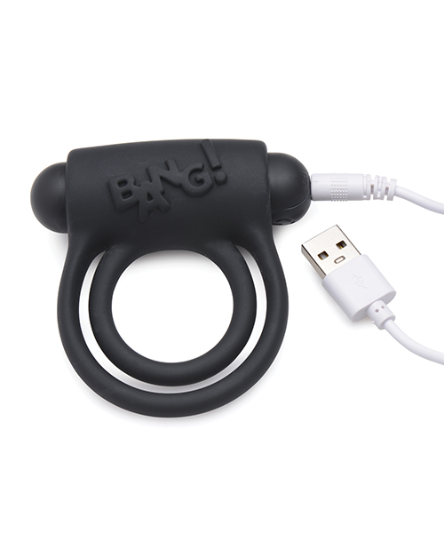 XR Bang! Vibrating Cock Ring & Bullet With Remote Control - Black