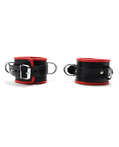 665 Fetish Padded Locking Wrist Restraint - Red