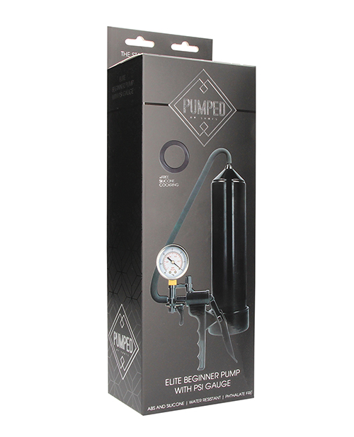 Shots Pumped Elite Beginner Penis Pump With PSI Gauge - Black