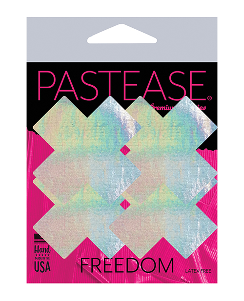 Pastease Holographic Plus X Pasties - Silver O/S Pack Of 2 Pair