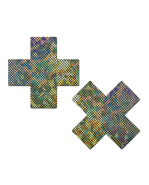 Pastease Disco Glitter Plus X Pasties - Silver O/S