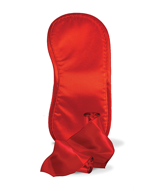 Global Novelties Pleasure Package We're Going To Need A Safe Word Fetish Satin Blindfold, Wrist & Ankle Sash - Red