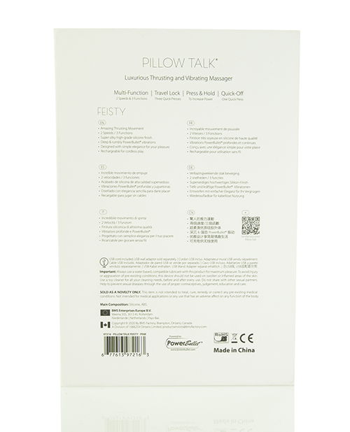 BMS Pillow Talk Feisty Vibrator - Pink