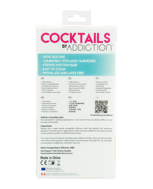 BMS Addiction Cocktails 5.5" Suction Cup Dildo - Blue Lagoon