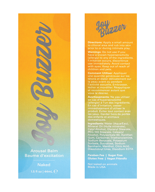 Jelique Joy Buzzer Clitoral Arousal Gel Naked - 1.5 Oz