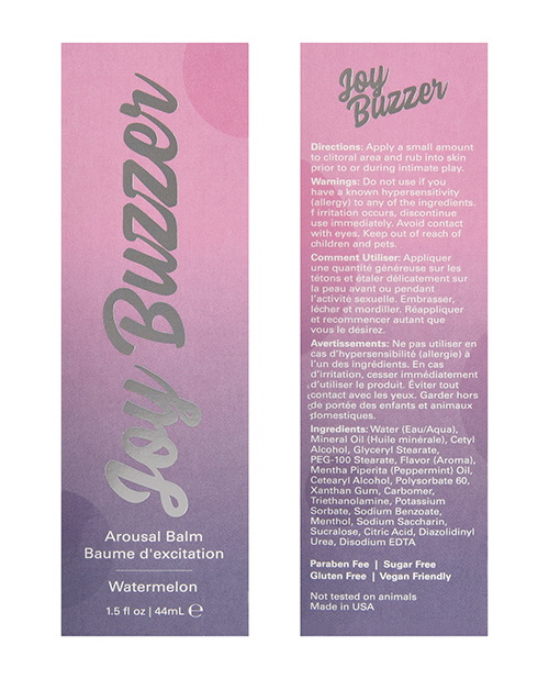 Jelique Joy Buzzer Clitoral Arousal Gel - 1.5 Oz Watermelon