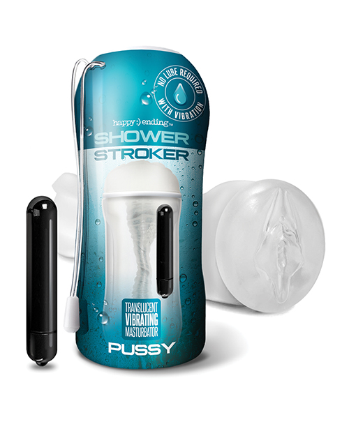 Global Novelties Shower Masturbator Stroker Vibrating Pussy - Clear