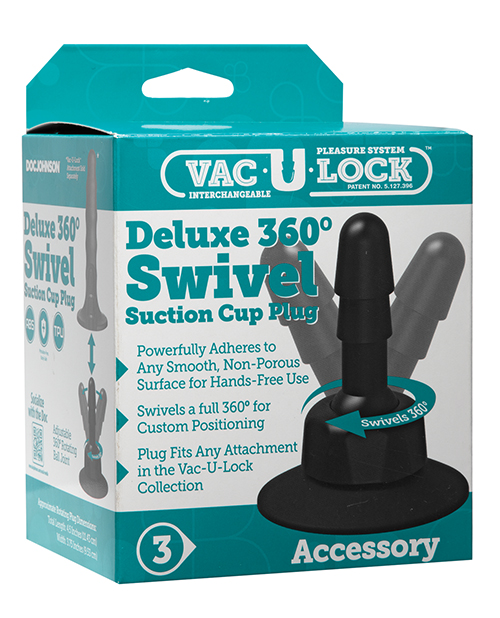 Doc Johnson Vac - U - Lock Deluxe 360 Swivel Suction Cup Dildo Plug