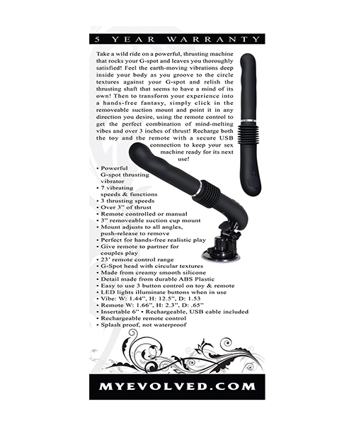 Evolved G Force Thruster Sex Machine - Black
