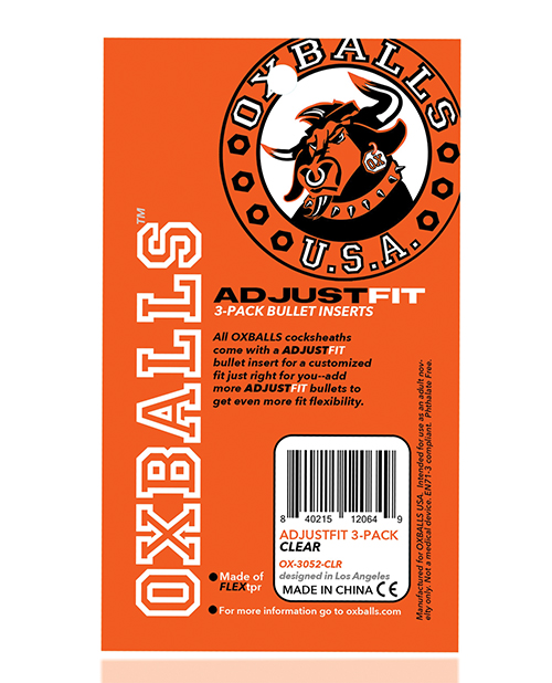Oxballs Cock Sheath Adjustfit Inserts - Pack Of 3 Clear