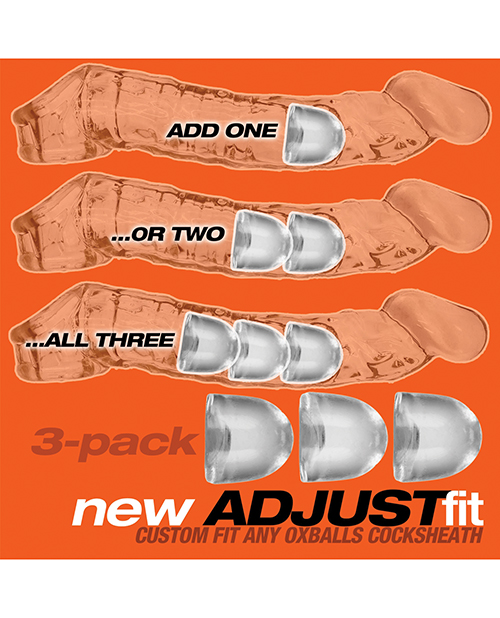 Oxballs Cock Sheath Adjustfit Inserts - Pack Of 3 Clear