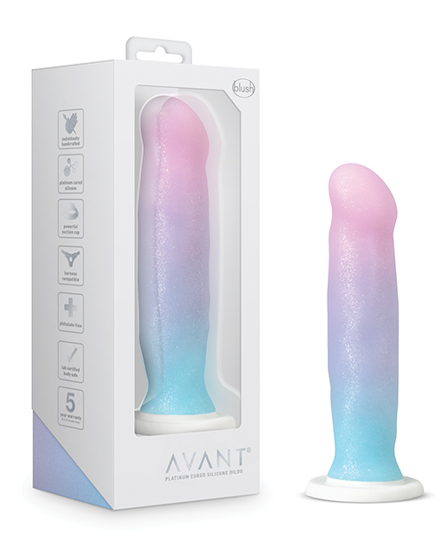 Blush Avant D17 Lucky Suction Cup Dildo - Pink/blue