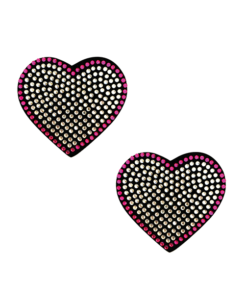 Neva Nude Burlesque Heart N' Soul Crystal Heart Nipzitx Pasties - Pink/clear O/s
