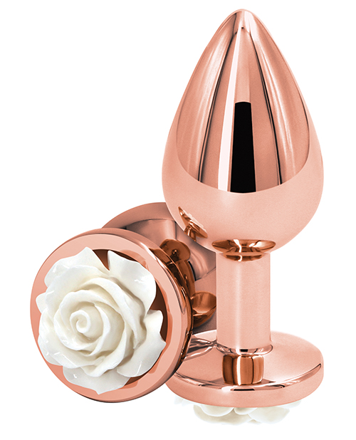 NS Novelties Rear Assets Medium Butt Plug - White Rose