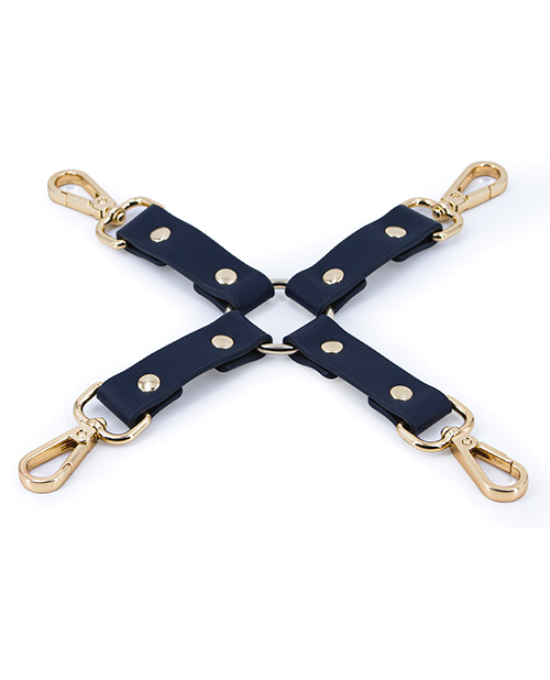 NS Novelties Fetish Bondage Couture Leather Hog Tie - Blue