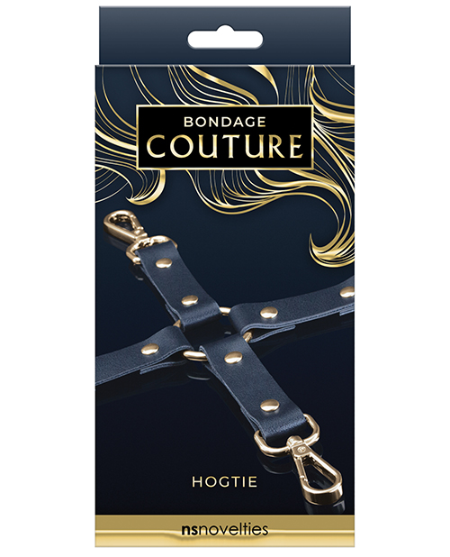 NS Novelties Fetish Bondage Couture Leather Hog Tie - Blue