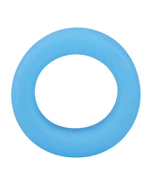 Doc Johnson Rock Solid Glow In The Dark Big O Cock Ring - Blue