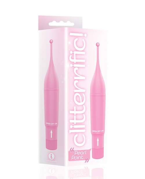 Icon Brands The 9's Clitterific! Pearl Point Clitoral Vibrator - Pink
