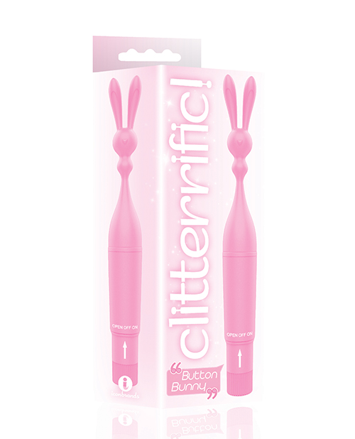 Icon Brands The 9's Clitterific! Button Bunny Clitoral Vibrator - Pink
