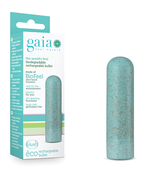 Blush Gaia Eco Rechargeable Bullet Vibrator - Aqua